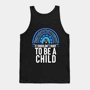 Child Abuse Prevention Awareness Month Blue Ribbon gift idea Tank Top